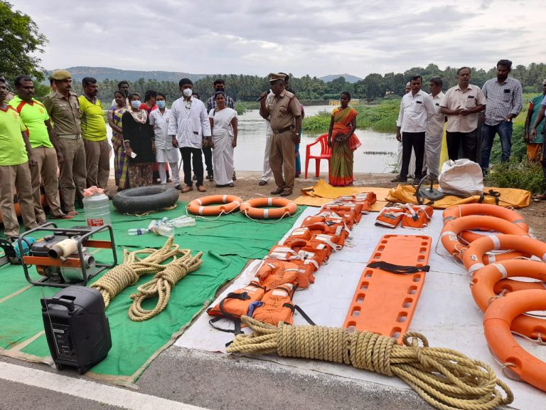 வைகை கரையில் பேரிடர் ஒத்திகை
