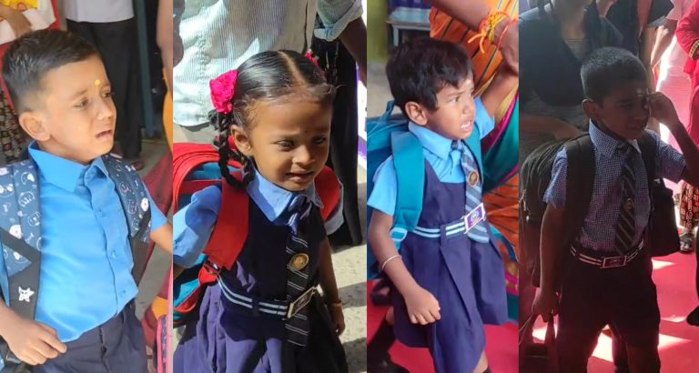 அழுதுகொண்டே வந்த குழந்தைகளுக்கு சாக்லேட்